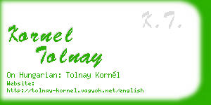 kornel tolnay business card