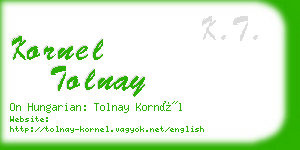 kornel tolnay business card